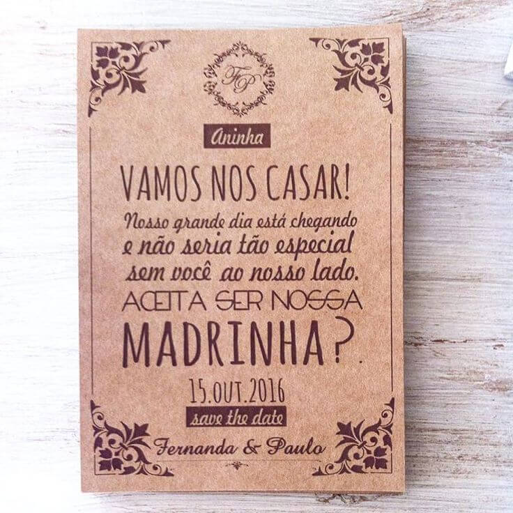 Convite padrinho casamento